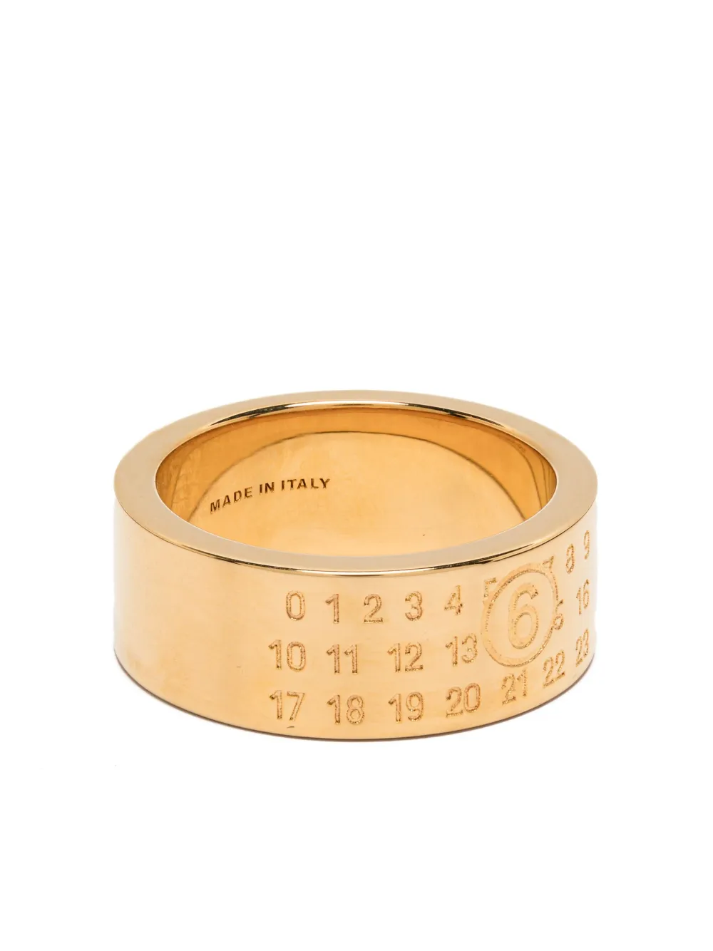 MM6 Maison Margiela Anello inciso con motivo numerico - 950 GOLD