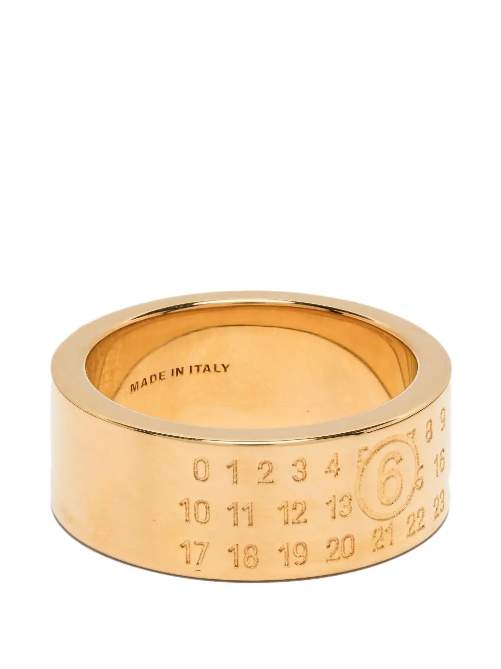 MM6 Maison Margiela Anello inciso con motivo numerico - 950 GOLD