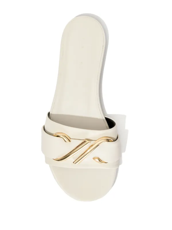 サンダル・ミュール PROENZA SCHOULER Women Sandals PS42031A19050 49457 031 GOLD Proenza Schouler Monogram Slide Sandals | White | FARFETCH