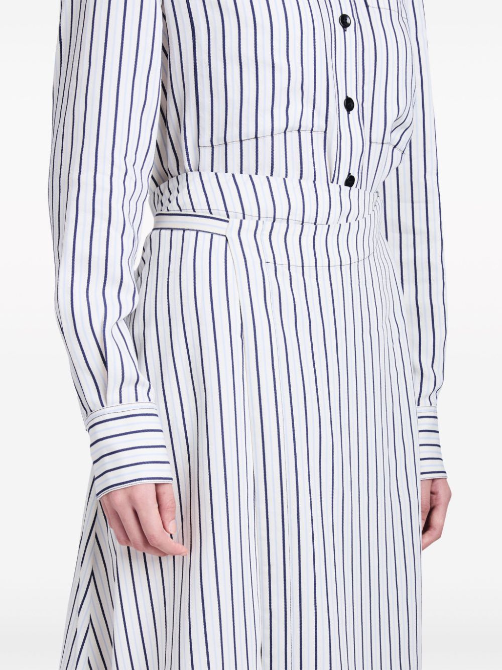 Shop Proenza Schouler White Label Georgie Striped Midi Skirt In 白色