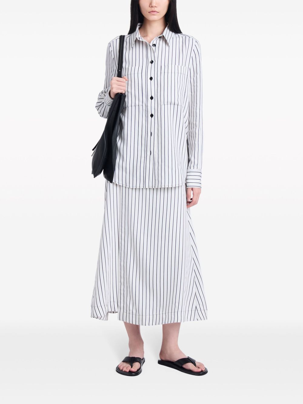 Proenza Schouler White Label Georgie striped midi skirt Women