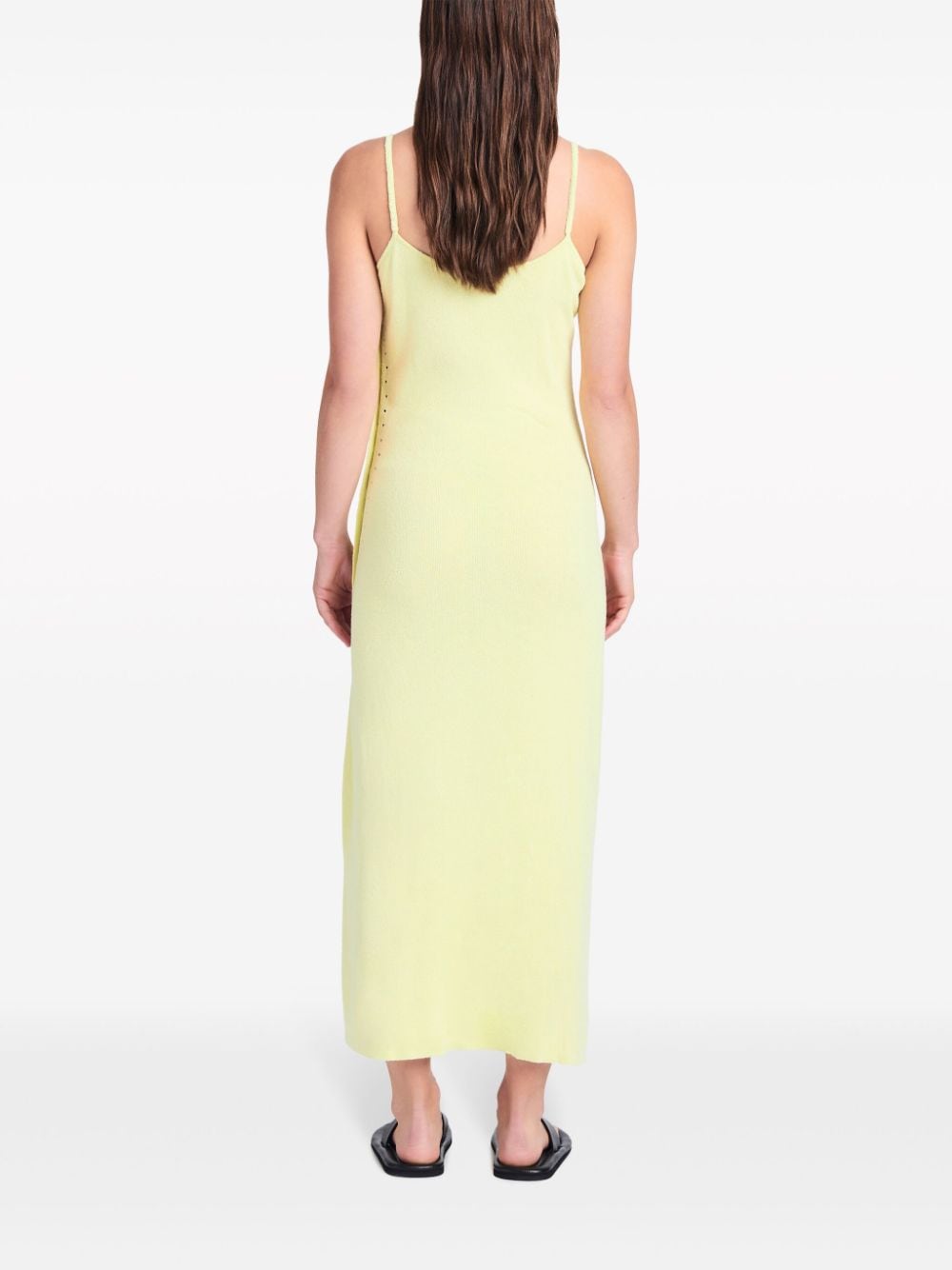 Shop Proenza Schouler White Label Sydney Knitted Midi Dress In Yellow