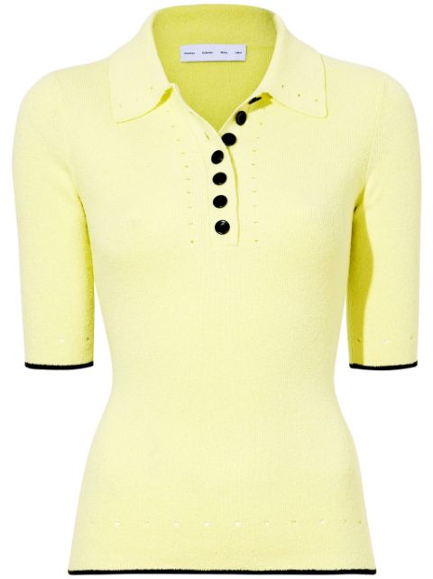 Proenza Schouler White Label Spencer ribbed-knit polo top