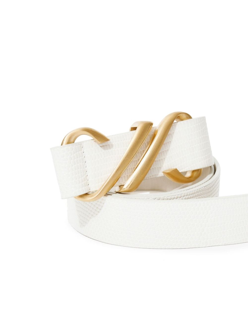 Shop Proenza Schouler Monogram-plaque Embossed-leather Belt In White