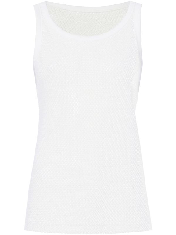 Proenza Schouler Kiki Perforated Cotton Tank Top Farfetch