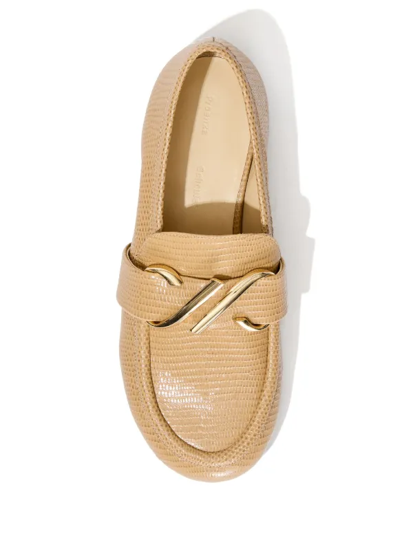 Proenza Schouler モノグラム レザーローファー | ニュートラル Proenza Schouler モノグラム レザーローファー | ニュートラル