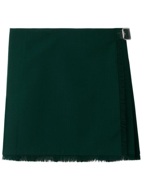 Burberry frayed-edge wool pleated skirt Women