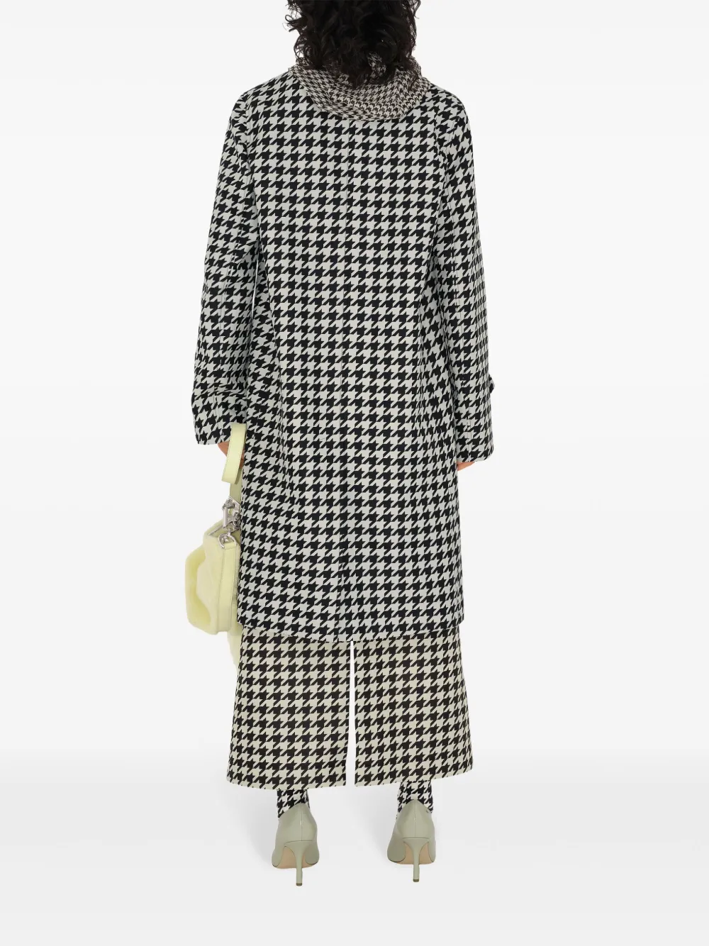 Affordable Burberry houndstooth-print twill car coat Women