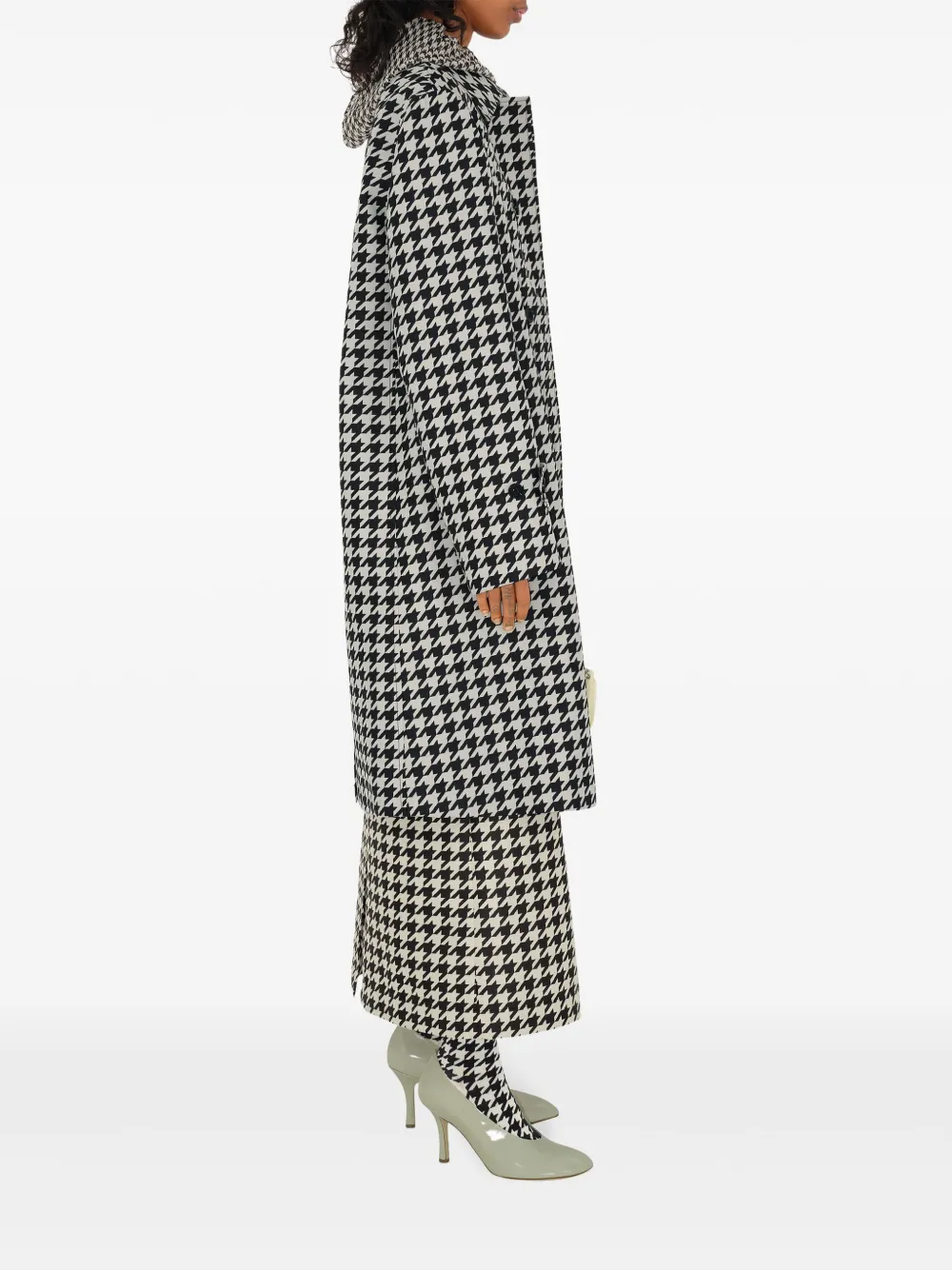 Affordable Burberry houndstooth-print twill car coat Women