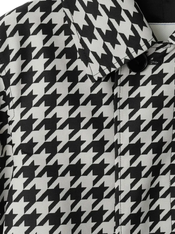 Burberry houndstooth-print Twill Car Coat | Black | FARFETCH