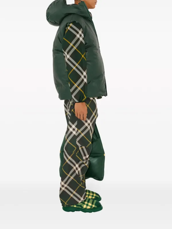 Burberry チェック ワイドパンツ | グリーン | FARFETCH JP