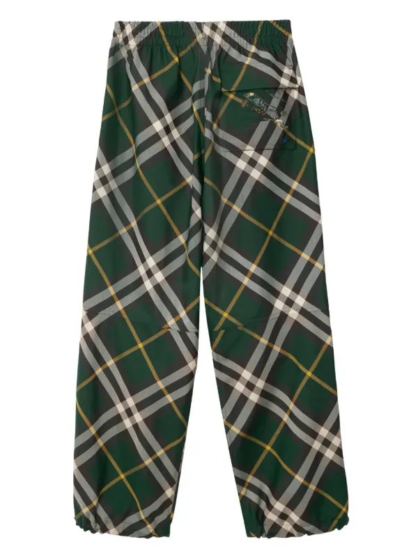 Burberry wide-leg Checked Trousers Green FARFETCH JO