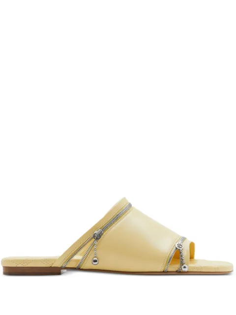 Burberry Slide de couro com detalhe de zíper