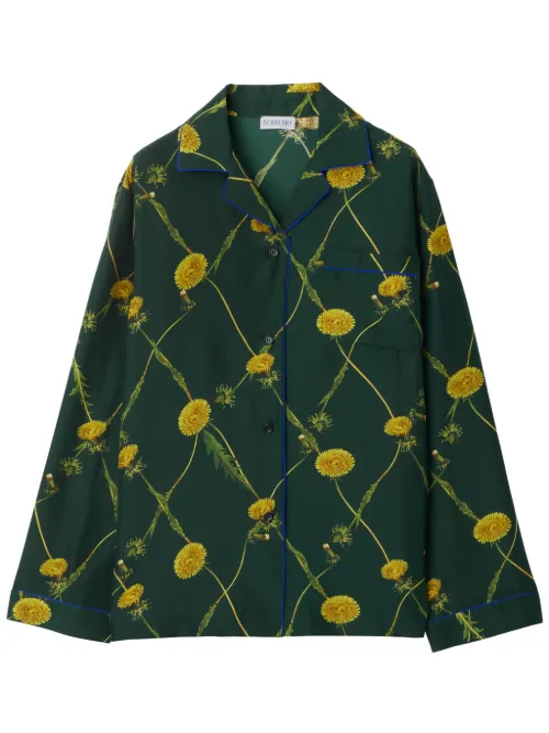 Chemise en soie à imprimé graphique - Burberry - Modalova
