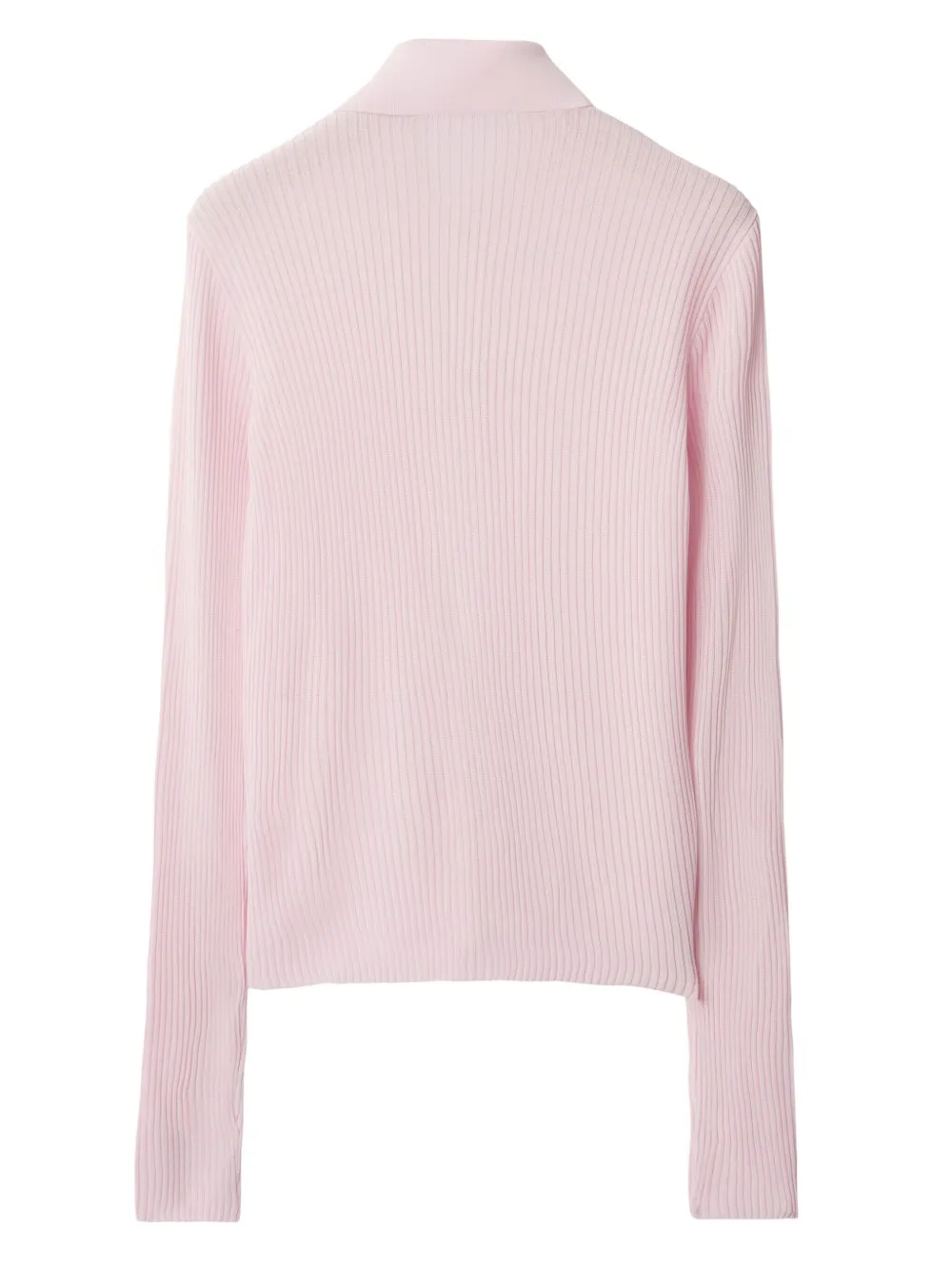 Shop Burberry Buttoned Ribbed Cardigan In Pink