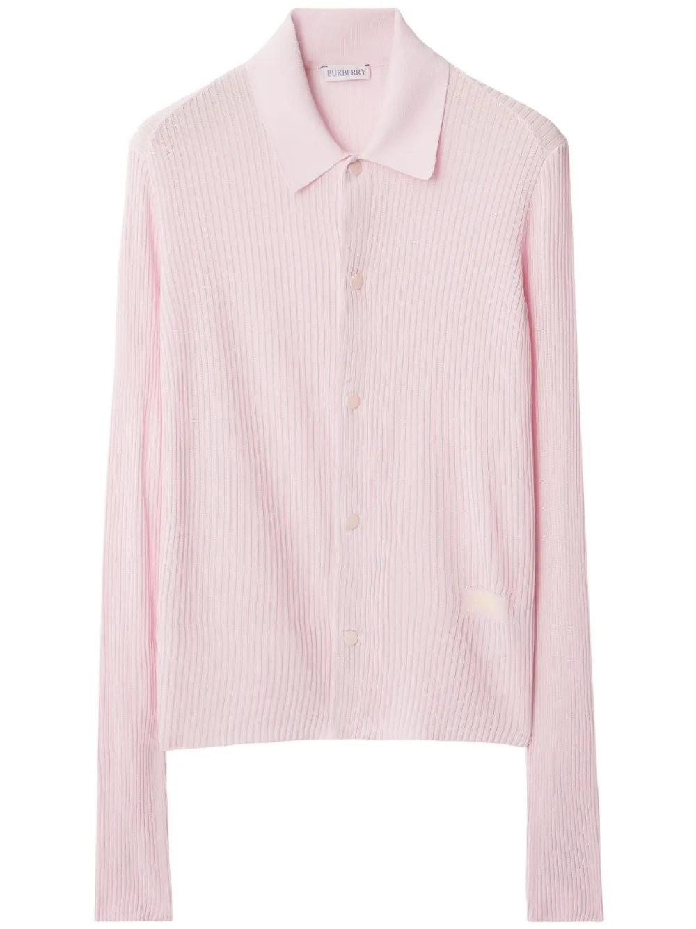 Burberry Buttoned Ribbed Cardigan In Pink