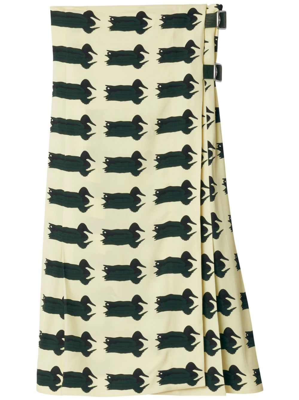 Burberry Duck-print Kilt Dress In Neutral