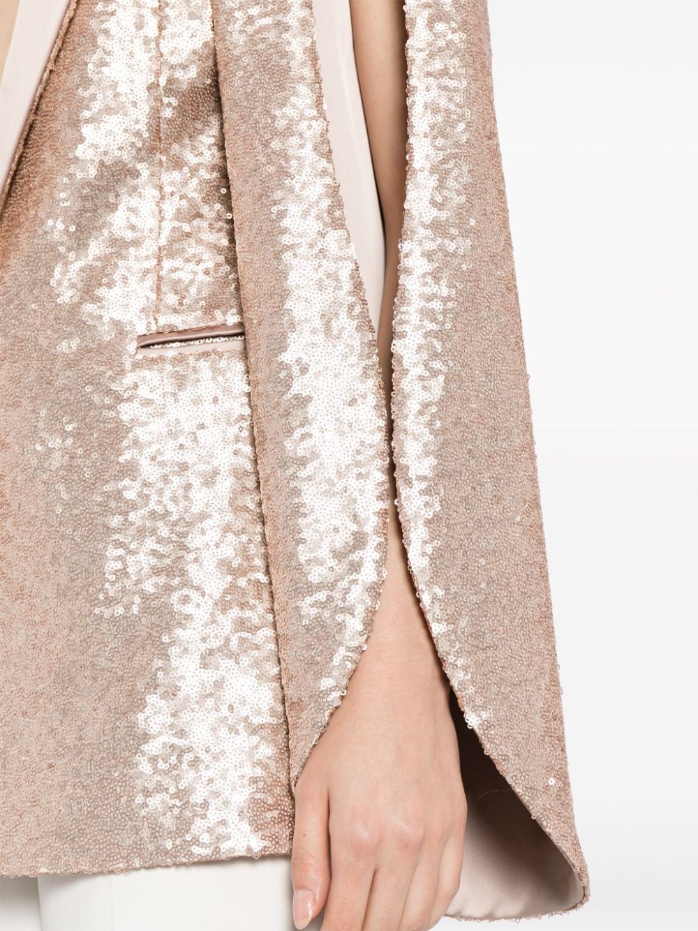 Shop Costarellos Sequined Single-breasted Blazer In Pink