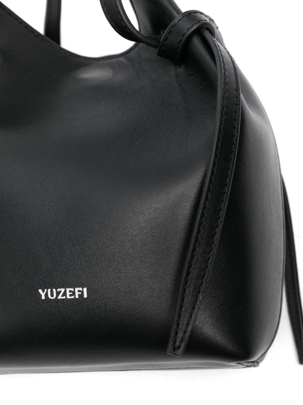 Shop Yuzefi Bulb Leather Crossbody Bag In Black