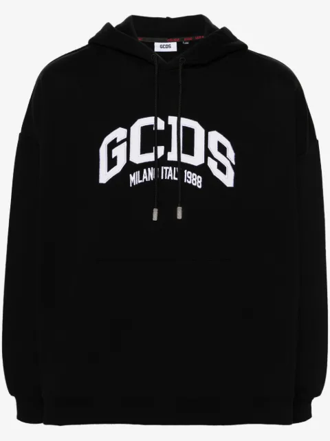 GCDS logo-embroidered hoodie
