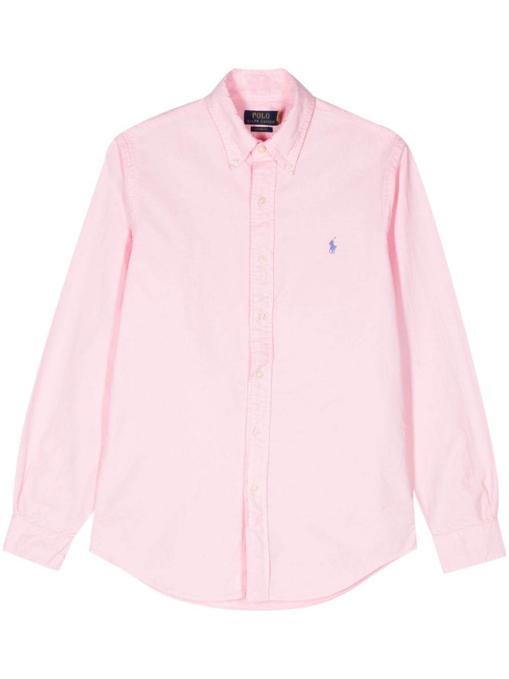 Polo Ralph Lauren Embroidered-logo Cotton Shirt In Pink