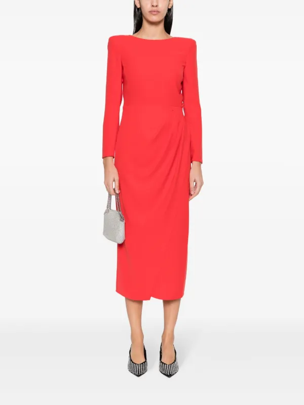 Emporio Armani Draped Crepe Midi Dress Farfetch