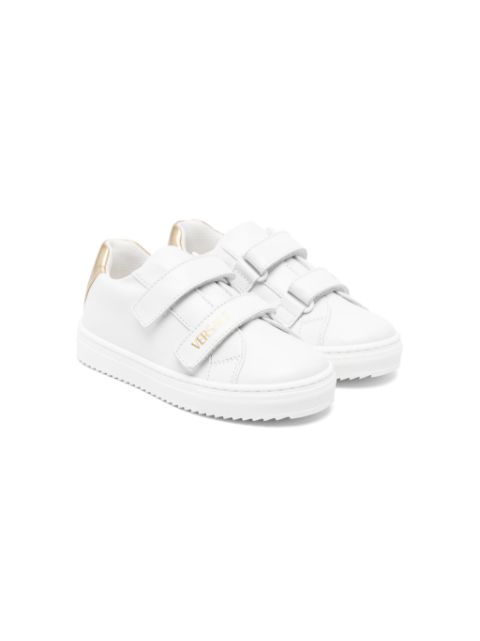 Versace Kids logo-print leather sneakers