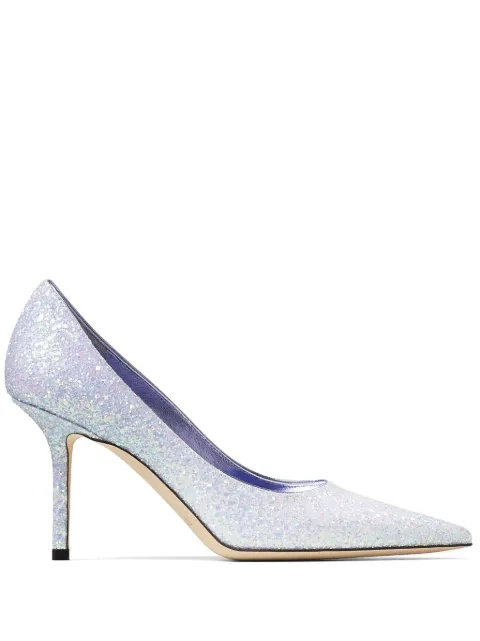 Jimmy Choo 85mm Love glitter pumps