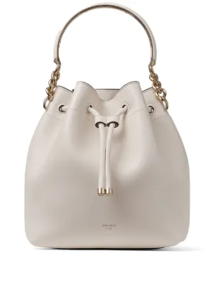 Jimmy Choo ジミーチュウ♦ レザー バケット バッグ Cinch M |ゴールド カーフレザー・バッグ | ジミー チュウ