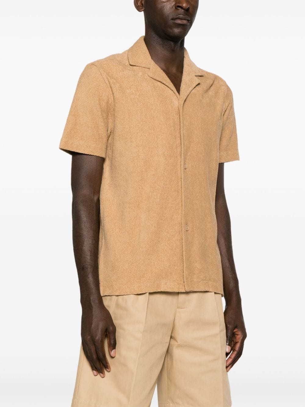 Shop Orlebar Brown Howell Towelling-finish Shirt In Neutrals