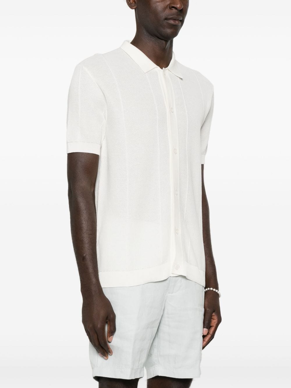 Shop Orlebar Brown Tiernan Knitted Shirt In White
