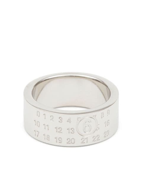 MM6 Maison Margiela Numeric engraved polished ring