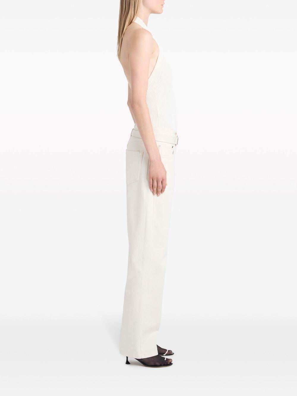 Shop Proenza Schouler Gloria Knitted Halterneck Top In White