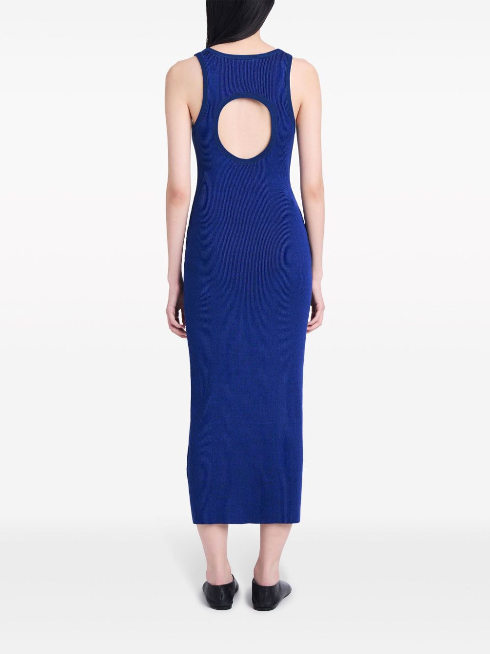 Shop Proenza Schouler White Label Reese Ribbed-knit Maxi Dress In Blue