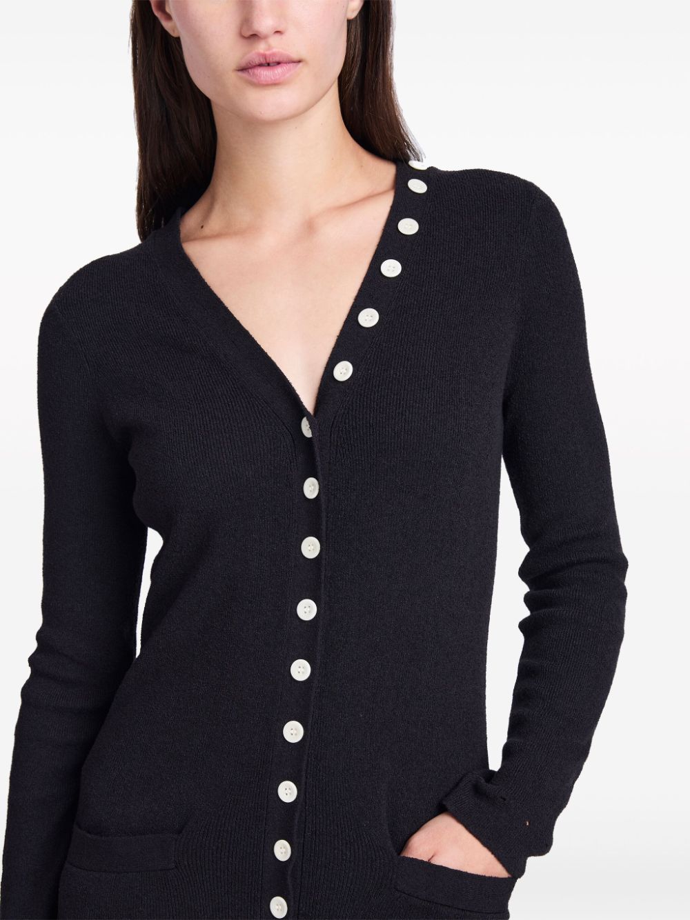 Shop Proenza Schouler White Label Cameron Ribbed-knit Midi Dress In Black