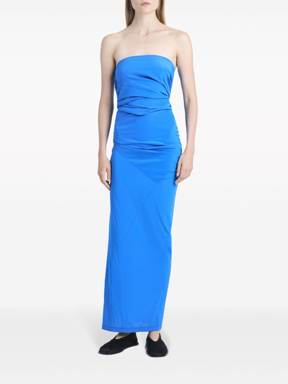 Proenza Schouler Odette strapless maxi-jurk Blauw