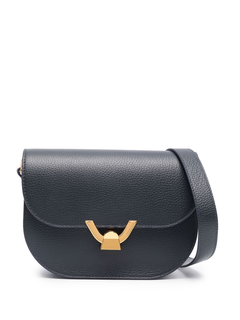 Coccinelle Dew Leather Shoulder Bag In Blue