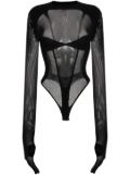 GCDS panelled-mesh bodysuit - Black