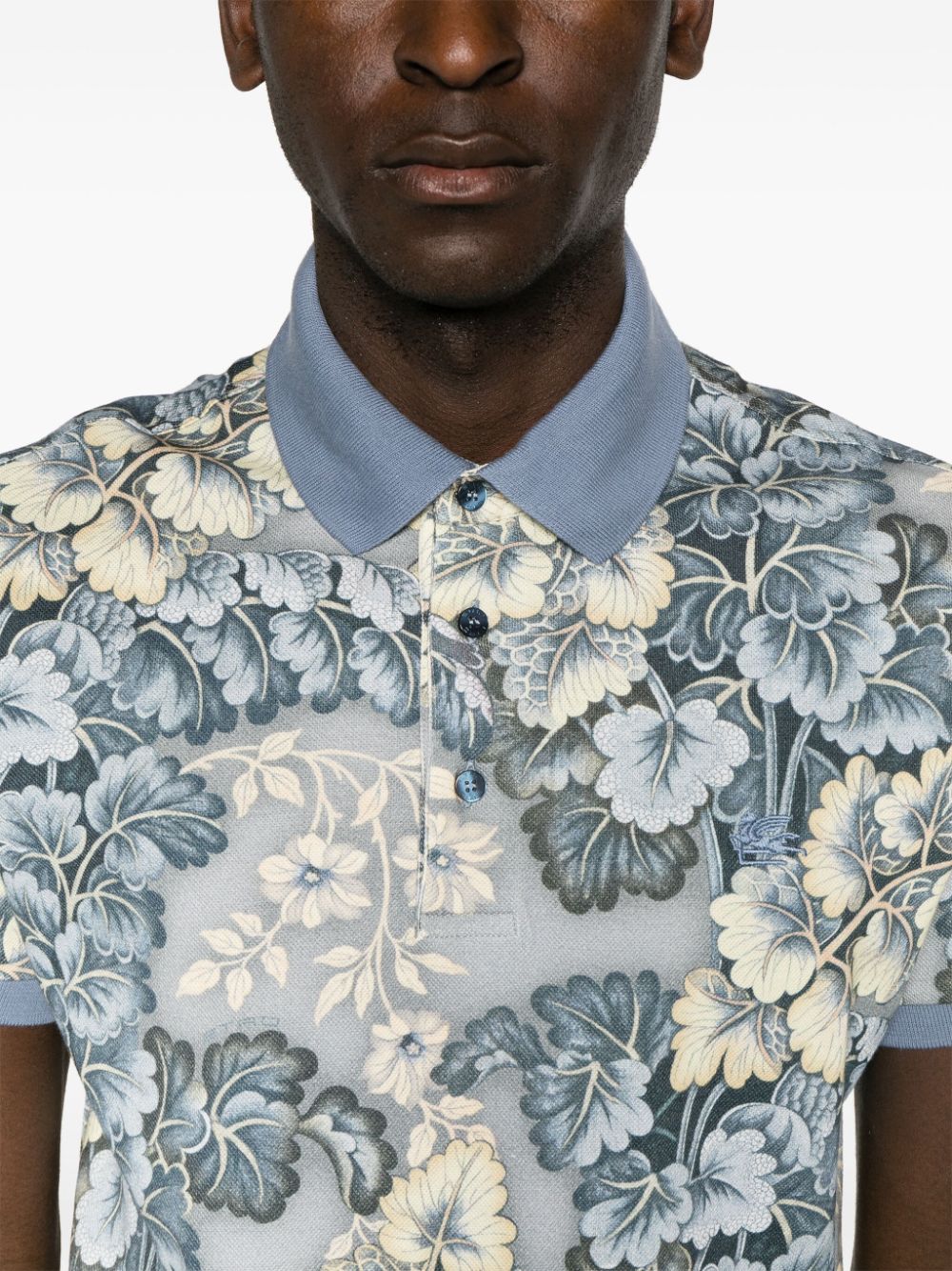 ETRO Poloshirt met borduurwerk en print Blauw