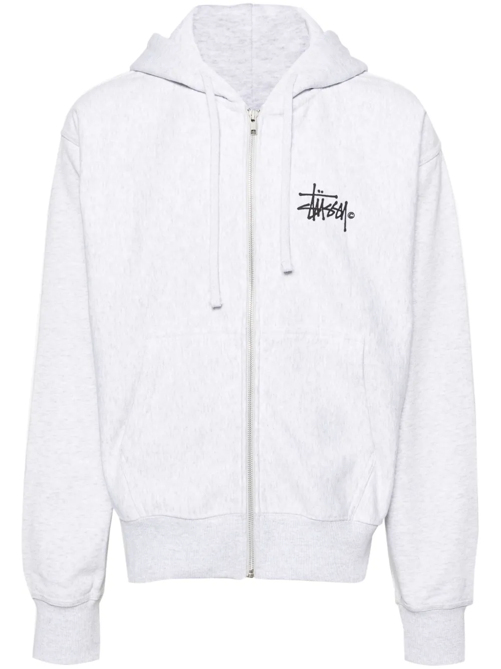 Stussy zip discount up hoodie grey