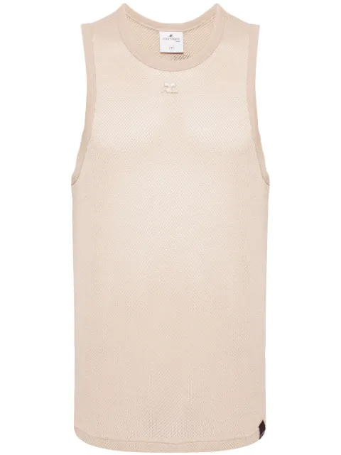 Courrèges top de malla con logo bordado