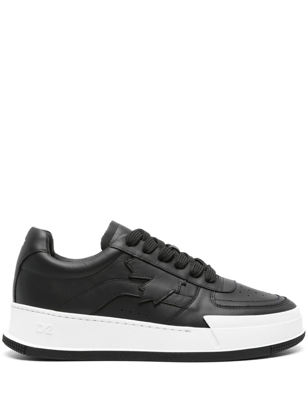 Shop Dsquared2 Canadian Leather Sneakers In Black