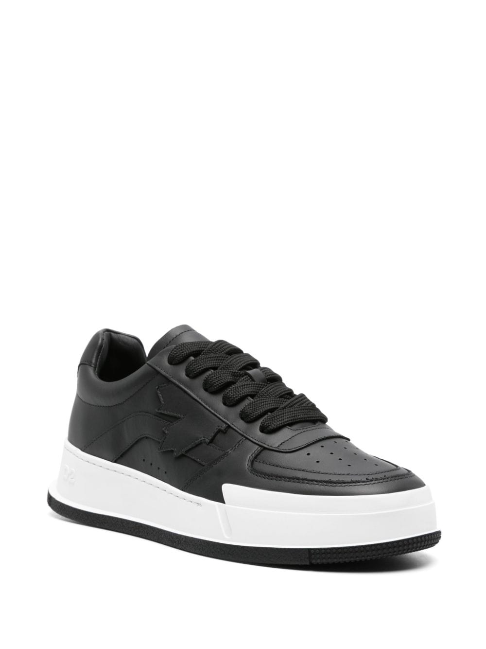 Shop Dsquared2 Canadian Leather Sneakers In Black