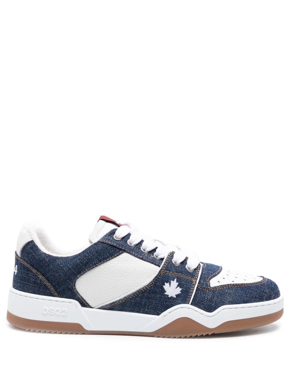 Shop Dsquared2 Spiker Denim-panelled Sneakers In Blue