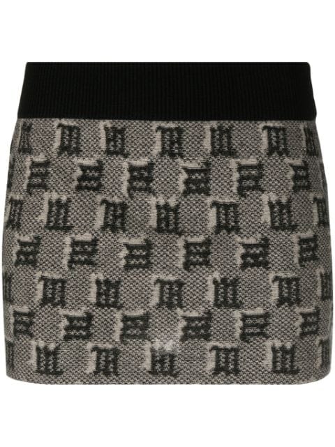 MISBHV monogram intarsia-knit miniskirt