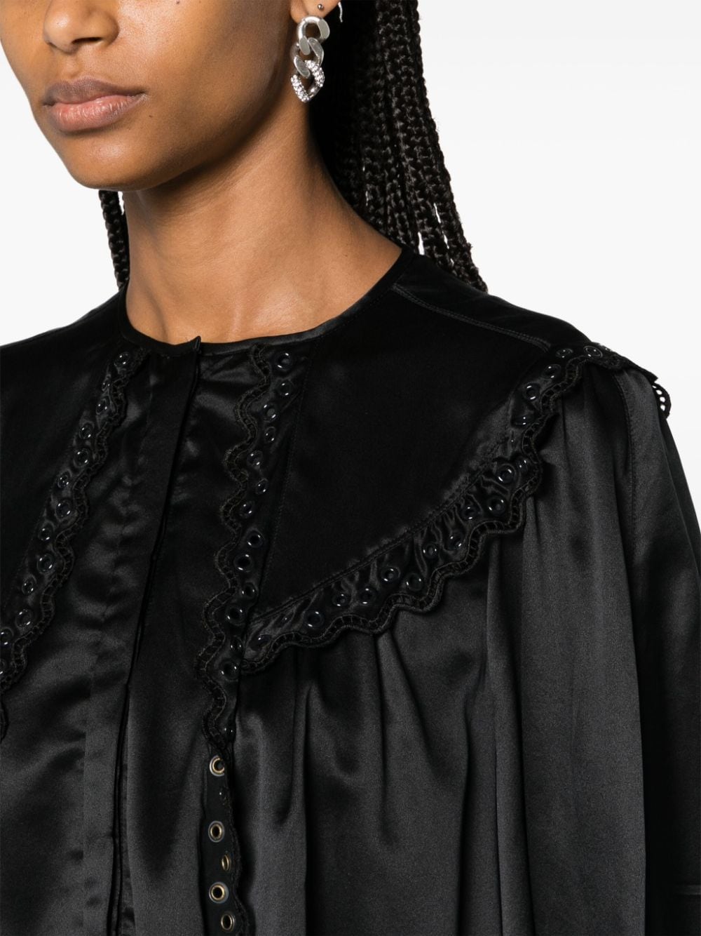 Shop Isabel Marant Armely Eyelet-embellished Blouse In Black
