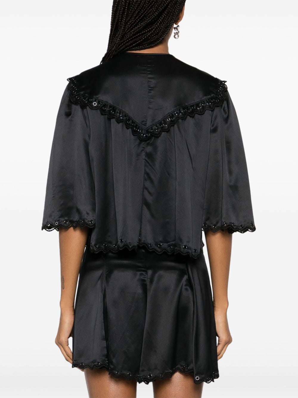 Shop Isabel Marant Armely Eyelet-embellished Blouse In Black