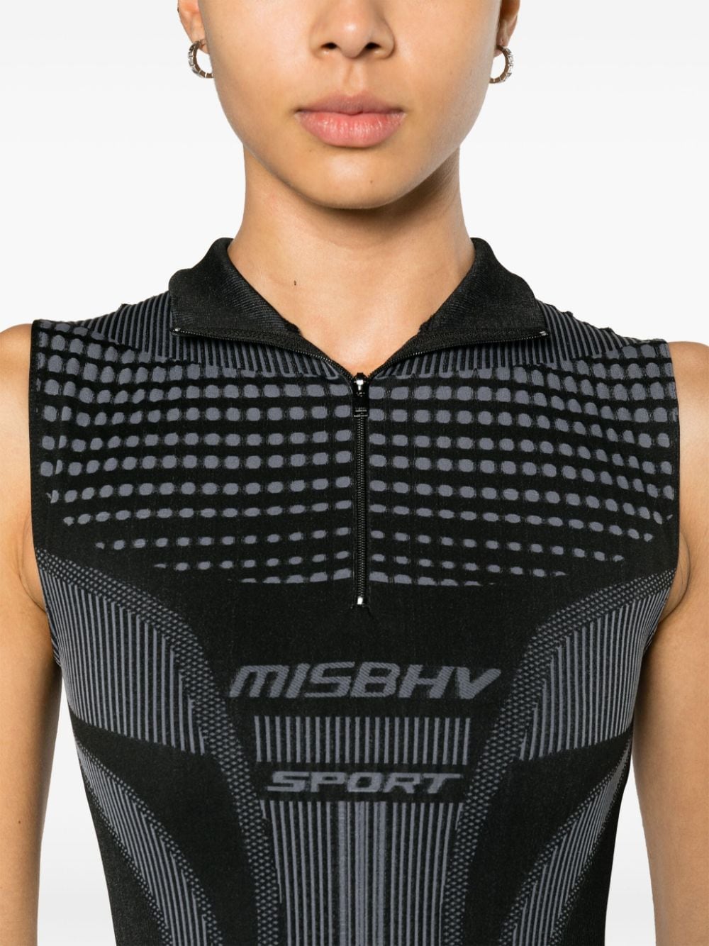 Shop Misbhv Sport Europa Logo-jacquard Bodysuit In Black