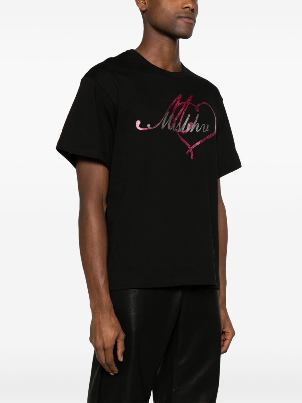 Shop Misbhv Logo-print Glitter-embellished T-shirt In Black