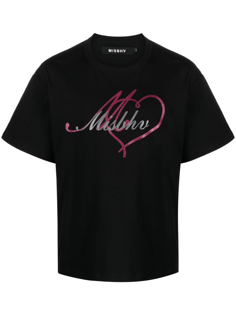 Misbhv Logo-print Glitter-embellished T-shirt In Black